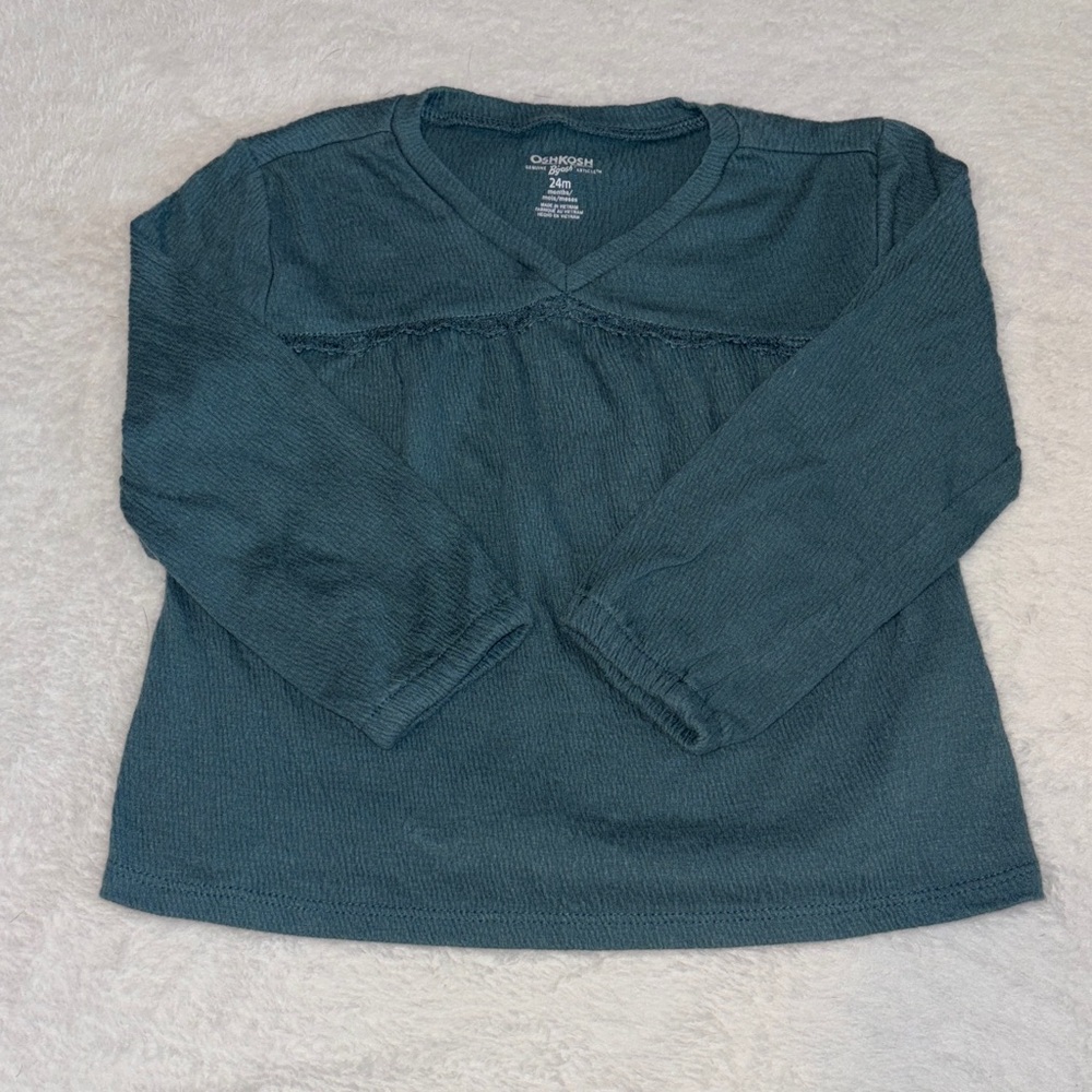 (3 for $10) Oshkosh Teal V-Neck Long Sleeve Top